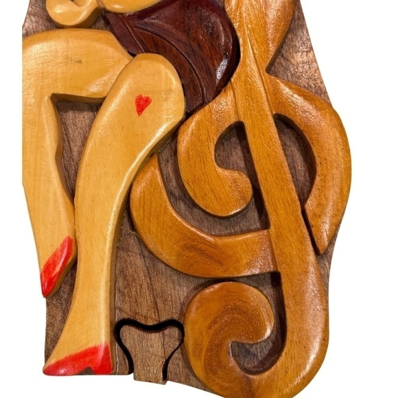 Artisan Betty Boop Wooden Puzzle Box 1990s - Picture 9 of 11